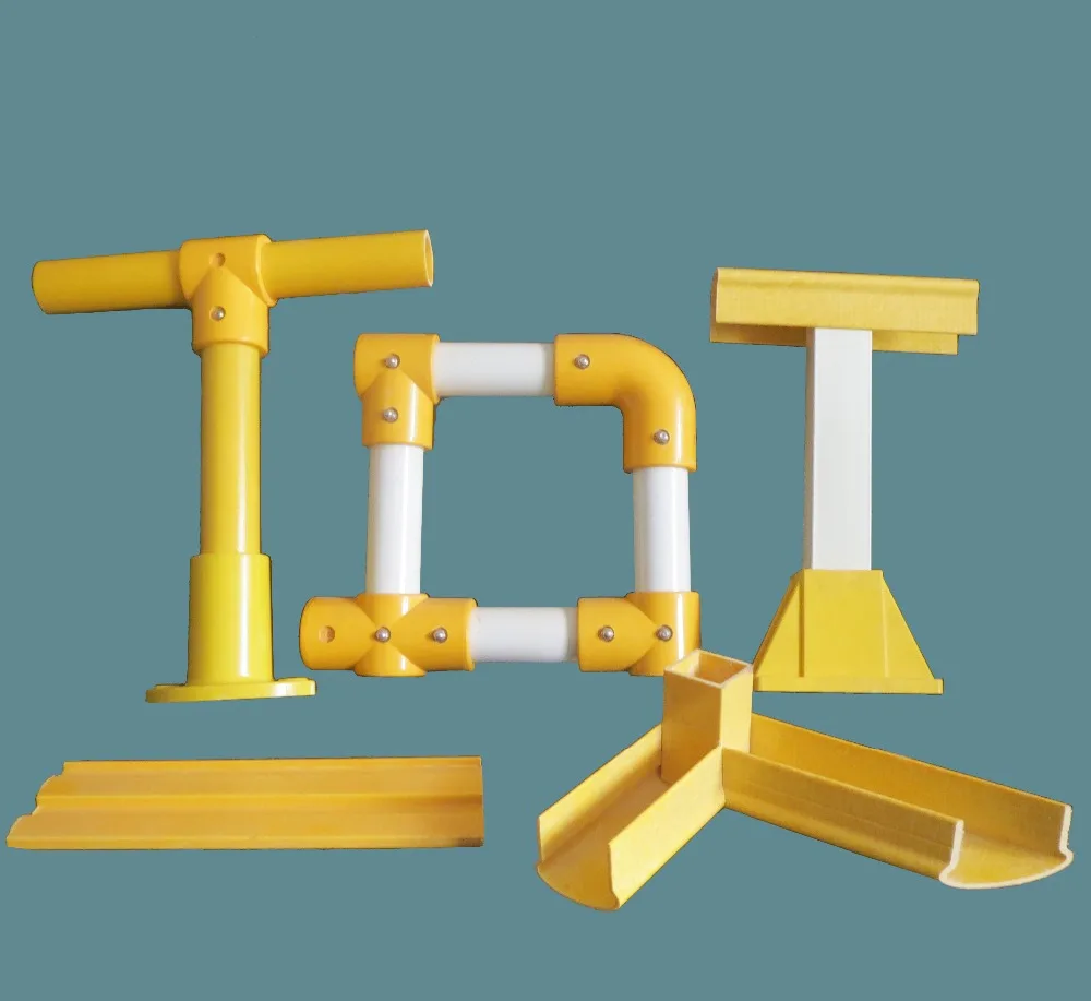 High Strength GRP Pipe Fittings For FRP Square Tube Handrail