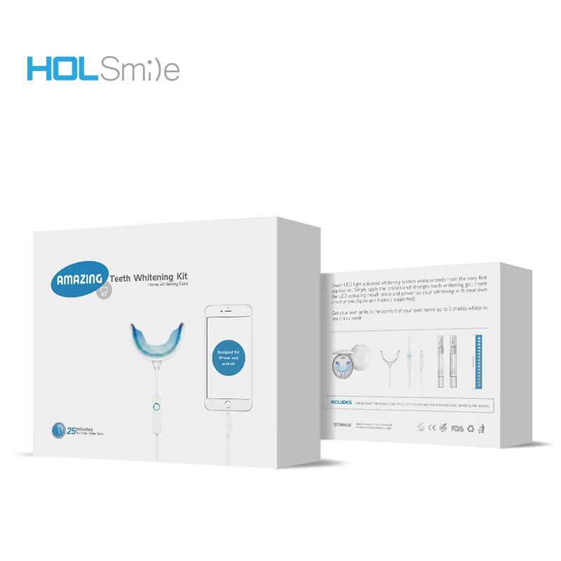 Custom logo available Phone smart 16PCS LED mini light teeth whitening kit