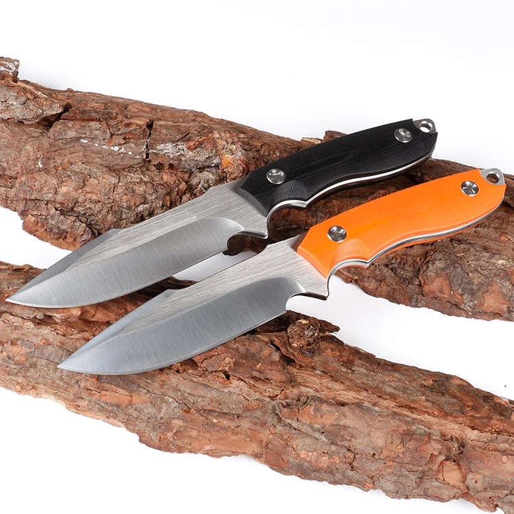 
Multi functional Stainless steel fixed blade knife hunting survival knife with fire starter and whistle 