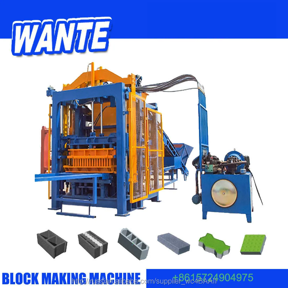 WT6-15 ысокий производительность полностью автоматическая машина для производства строительных блоков из цемента бетона произво