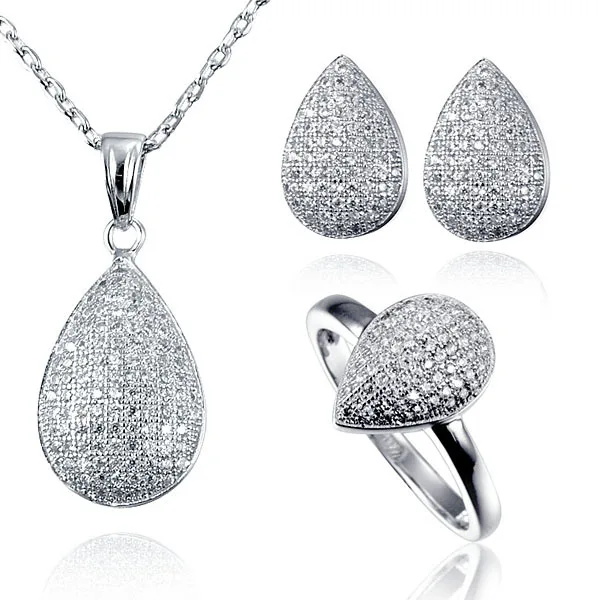 Alibaba China Supplier 925 Silver wedding jewelry set