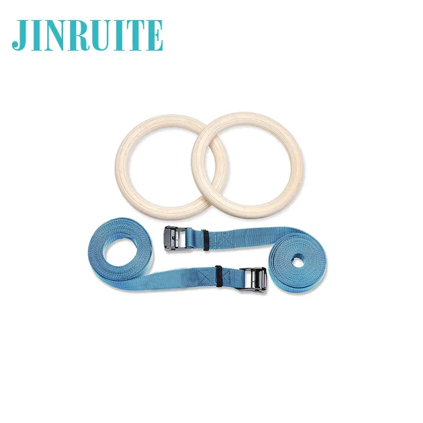 
Wholesale Wooden Gymnastic Rings for Pull Up Training with Adjustable Strap 