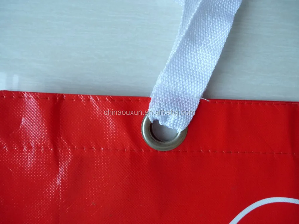 Wholesale China high quality eco-friendly red pp spunbond non-woven laminating market grocery gift trade show shopping bag