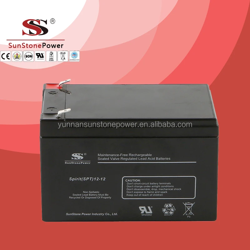 Wholesale free service SPT 12v 12ah battery deep cycle lead acid battery