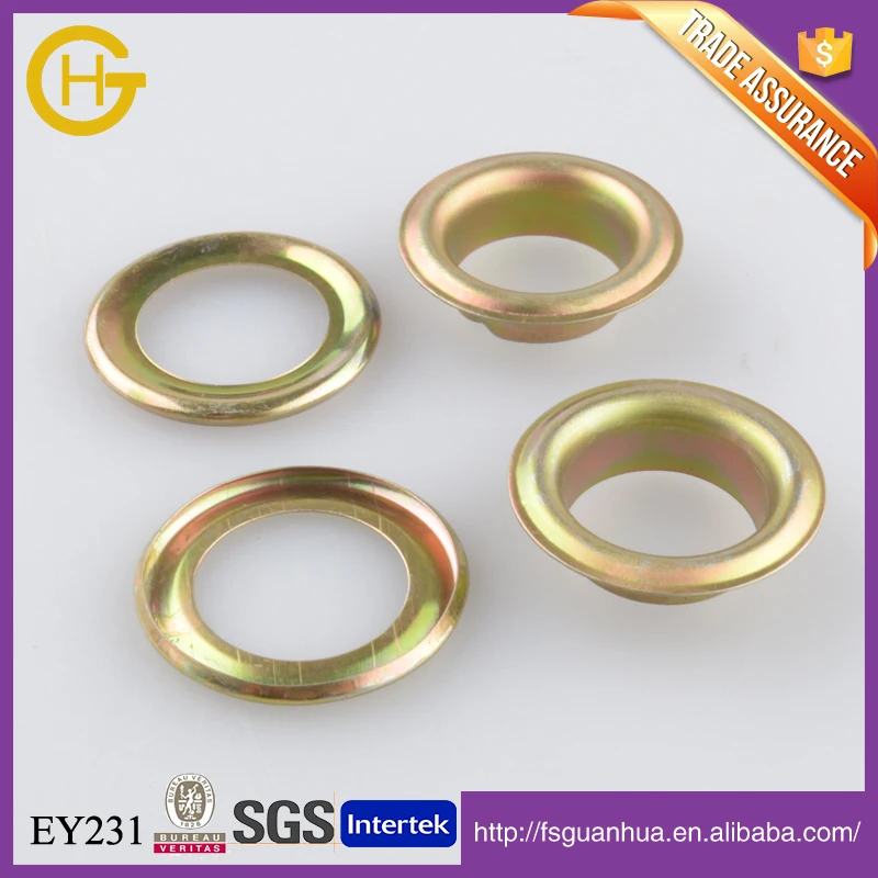 Metal eyelet for fully automatic eyelet machine