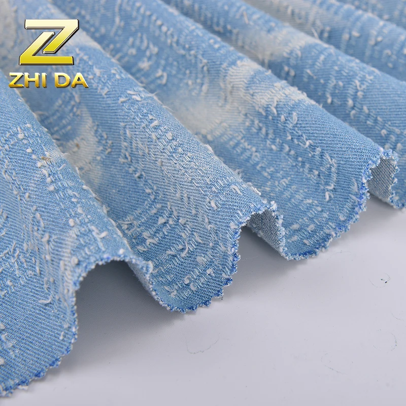 High Quality 95% Cotton 5% Polyester jacquard denim  stretch fabric for drawstring bag