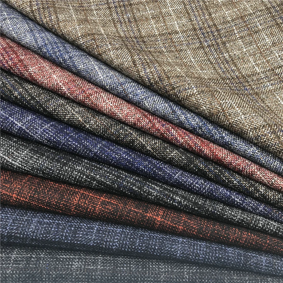 70% полиэстер 30% искусственный материал тяжелая ткань проверенный дизайн текстурированный костюм мужской блейзер пальто ткань поставщик из Гуанчжоу