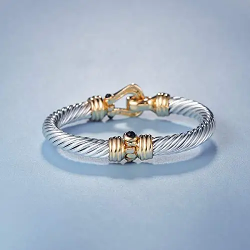 
Fashion Designer Brand Inspired Jewelry Horse Shoe Cable Wire Vintage Bangle Bracelet Beautiful Gifts 