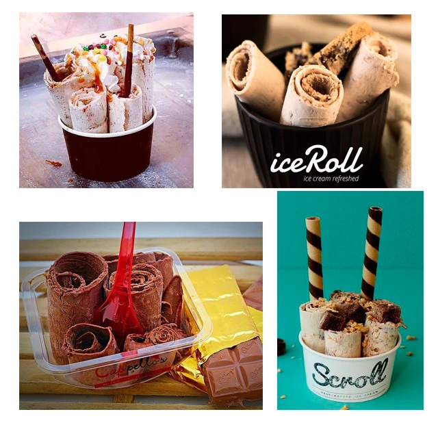 High Quality Double Plate Stainless Steel Yogurt Ice Cream Roll Machine