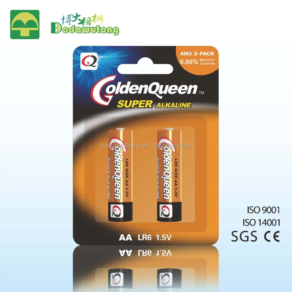 Супер aa щелочная батарея для 2 шт. блистерной упаковки