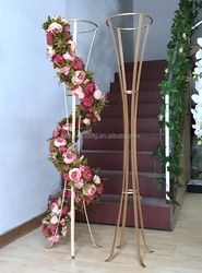 LDJ757 light gold personalized metal flower vase stand for wedding centerpieces