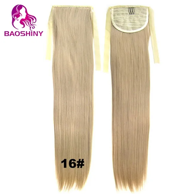 
22inches Silky straight pony tail synthetic hair ponytail dark blonde ponytail hairpieces 