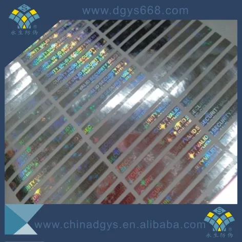 Eco-friendly Water-fading anti-counterfeiting 3D holographic security label/sticker printing for computer/laptop/phone