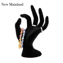 New Arrival Black Velvet Jewelry Ring Bracelet Necklace Hanging Hand Display Holder Stand Show Rack Resin wholesale