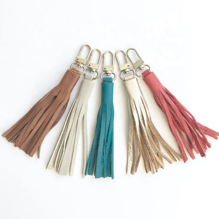 Zipper Pulls Custom Leather Tassel, Leather Tassel Key Ring For Bags
