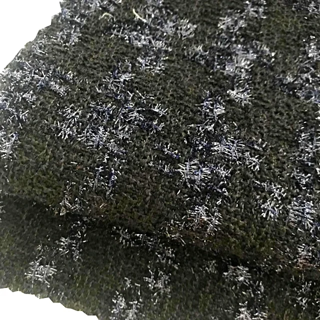 New design check black wool Polyester fabric for suit from china