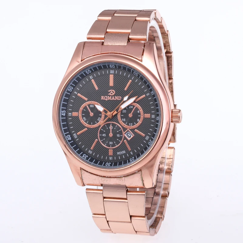 
RQMAND Brand Man Steel Gold Blue Black Mens Luxury Fashion Watch MW-184 