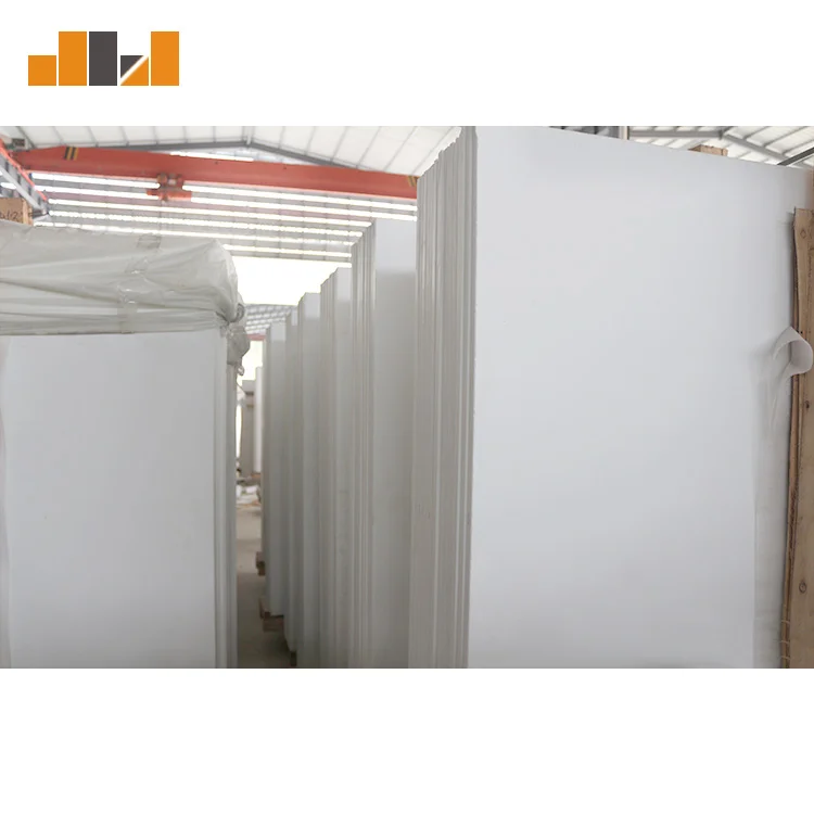 Factory supply heat resistant kitchen top artificial white marble nano glass