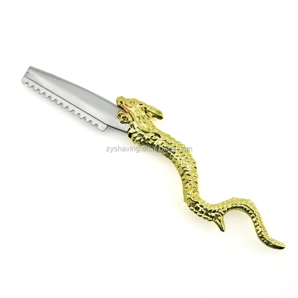 Cool Golden Dragon Hair Cutting Razor Thinning Shaving Knife Barber Stylist Tool