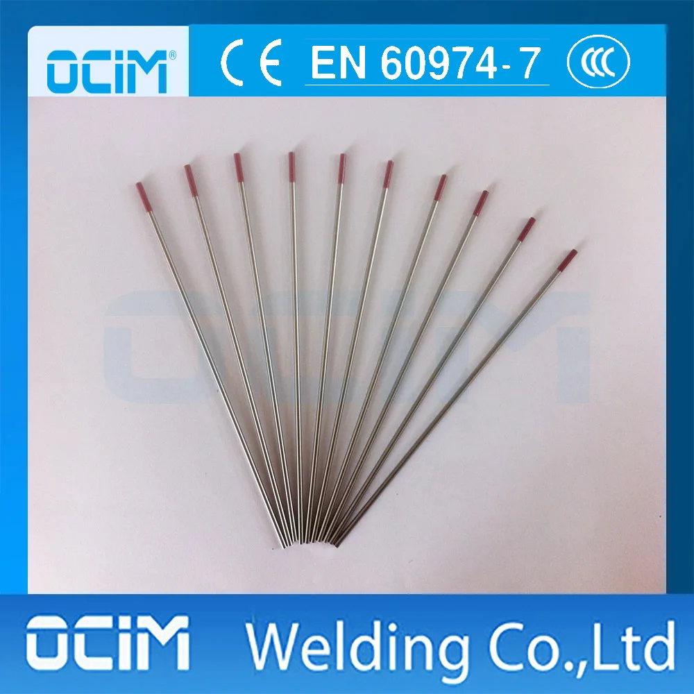 10PCS/LOT Wt20 Thorium Tungsten Electrode Red Color 2.4*175mm
