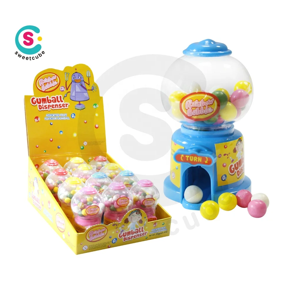 Sweetcube candy dispenser plastic small vending machine toys Rotate button vending dispenser candy toy
