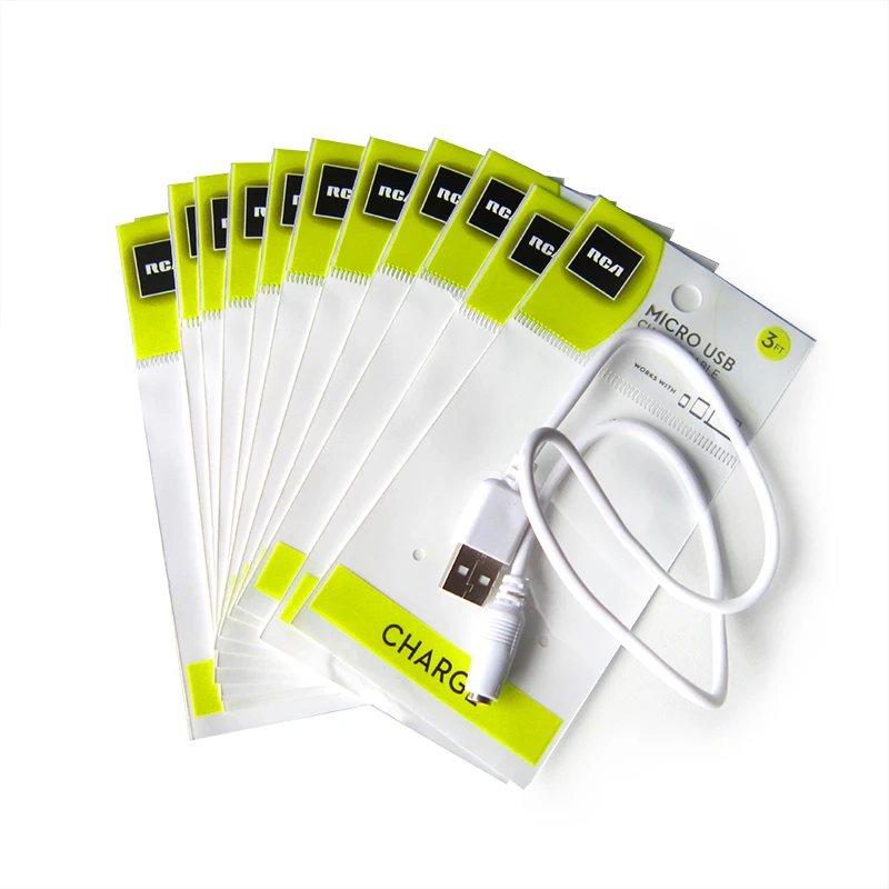 gravure printing Phone Case Pouch Bag USB data Cable Packing Bag with euro hole