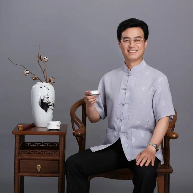 New Style tang suit china embroidery fabric chinese traditional mens clothing gold supplier