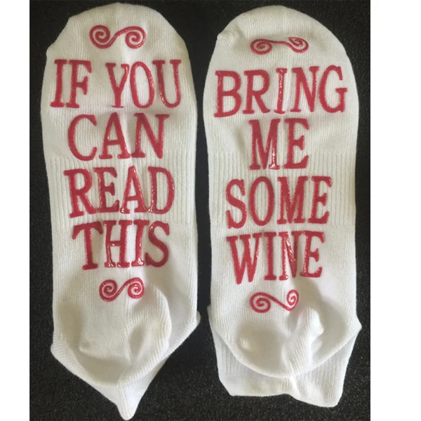 Design Own Combed Cotton Custom Grip Socks, If You Can Read This Bring Me Non Slip Socks With Grips