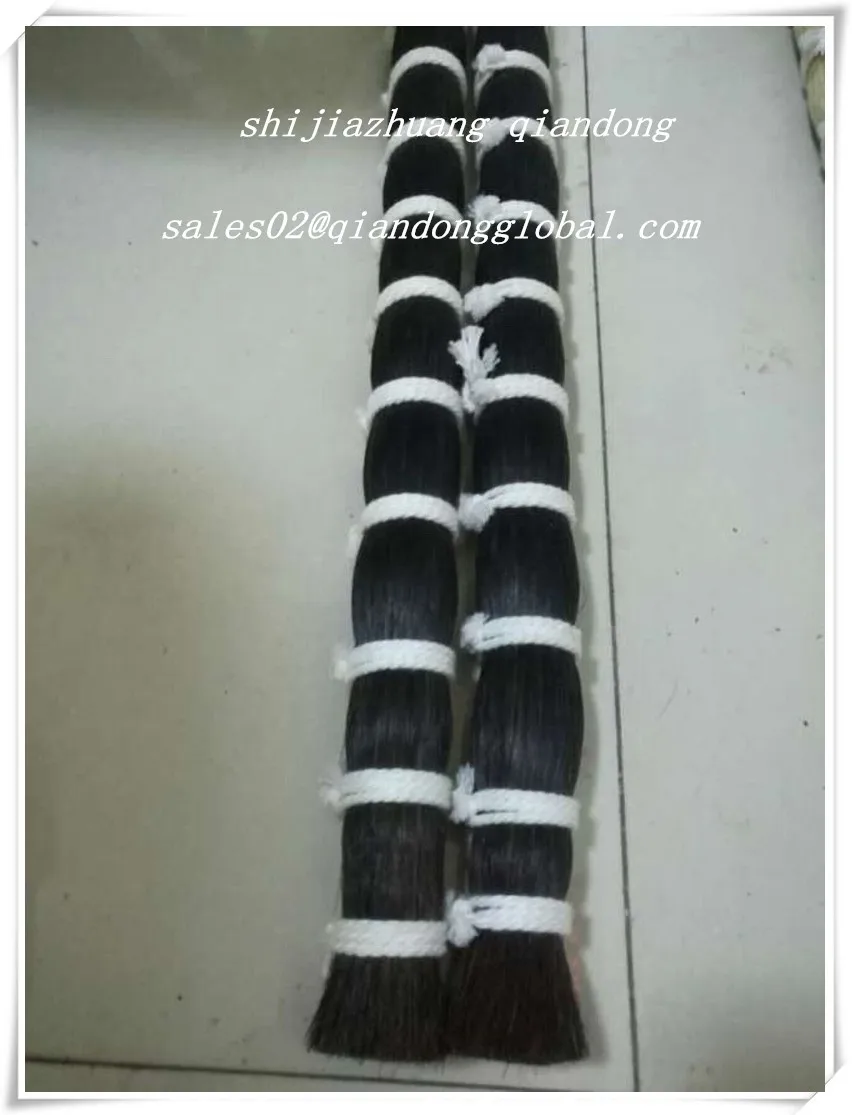 
Sales 31inch Black Color 100% Real Horse Tail Hair Make For Fiddle Bow Hair 