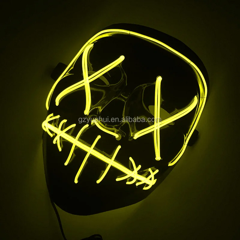 High-grade Carnival decor EL wire Mask Flashing/Steady on LED Neon Mask The Purge Election Years Movie Theme Party Decoration
