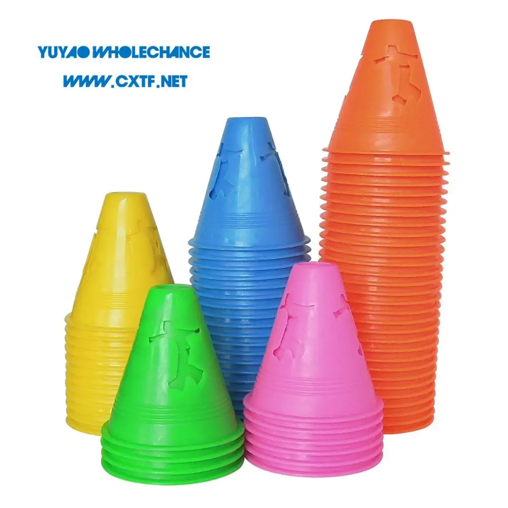 3 inch Wind Proof Soft Polyethylene(PE) Material Sports Agility Slalom Marker Cones With Human Figure Cut-outs