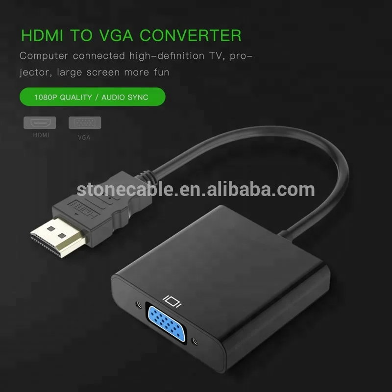 
1080P HDMI Male to VGA Female Adapter Cable - White (15cm) 