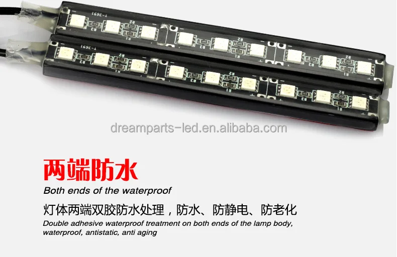 Wireless RGB 9 LED Remote Control Car Neon Interior Light Lamp Strip