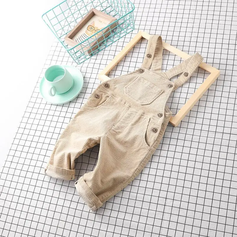 Wholesale fashionable baby boys and girls jumpsuit corduroy overalls for Autumn