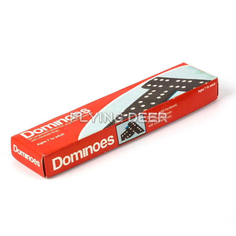 Hot Selling Black Double Six Domino Set With Plastic Box
