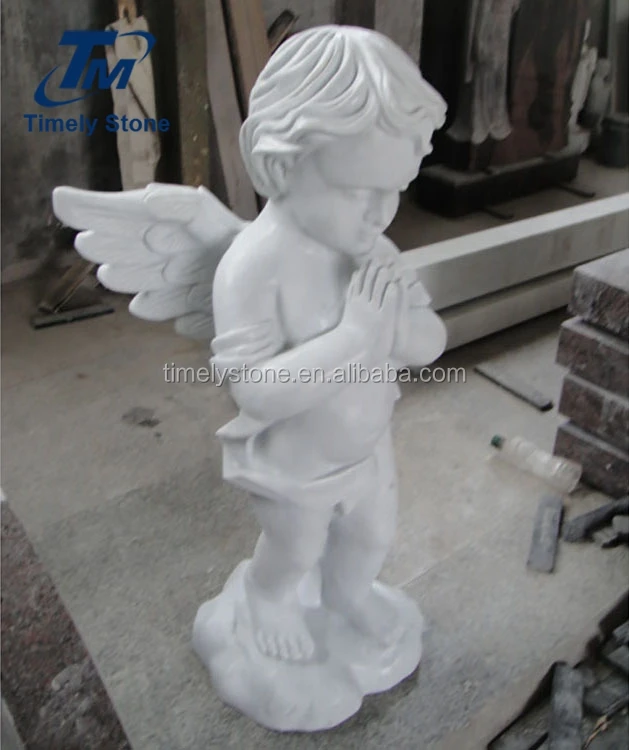 
pray angel statue stone sculpture white marble baby angel statue 