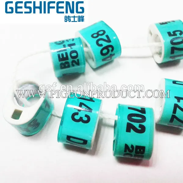Racing Pigeon Ring Bnd Belgium Plastic Aluminium Racing Pigeon Chip Rings Band, Custom Pigeon Rings for Sale without RFID