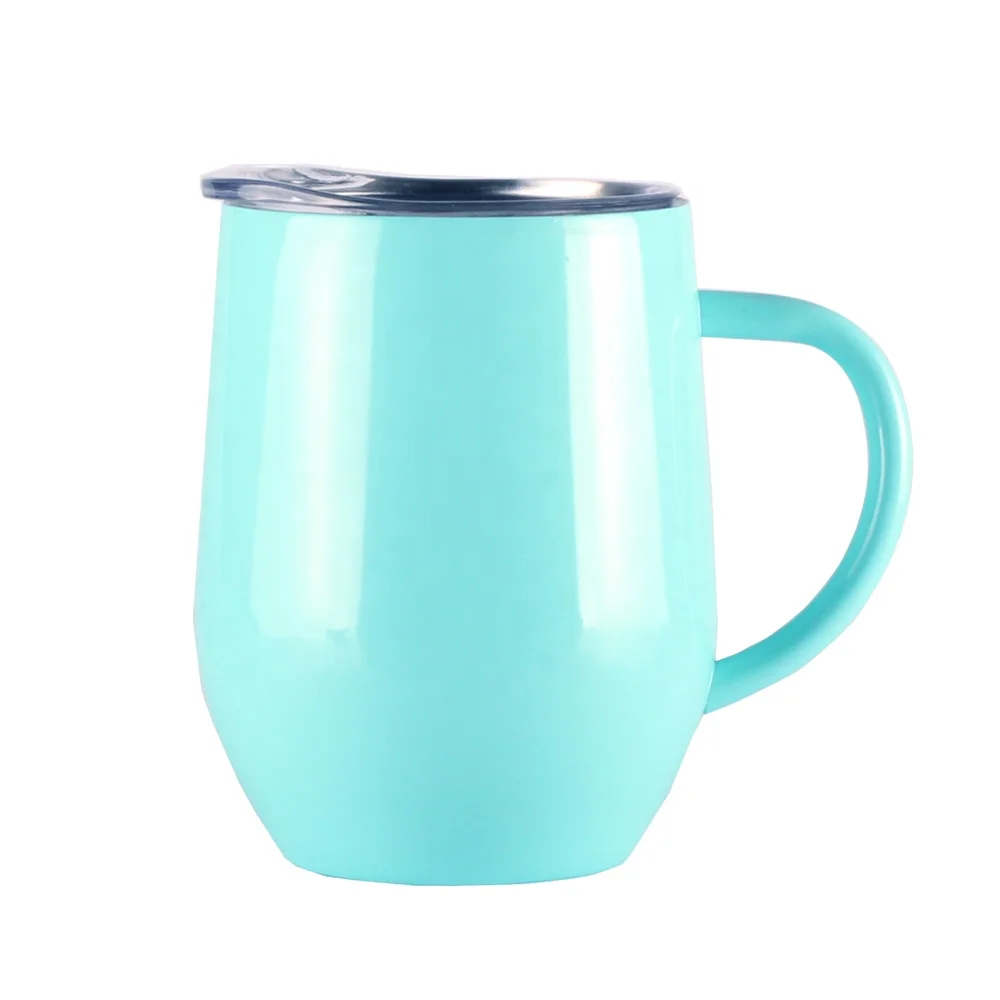 
2021 new dropshipping 12oz Egg Shaped Vacuum Double Wall Insulated Custom Stainless Steel Coffee Mug 