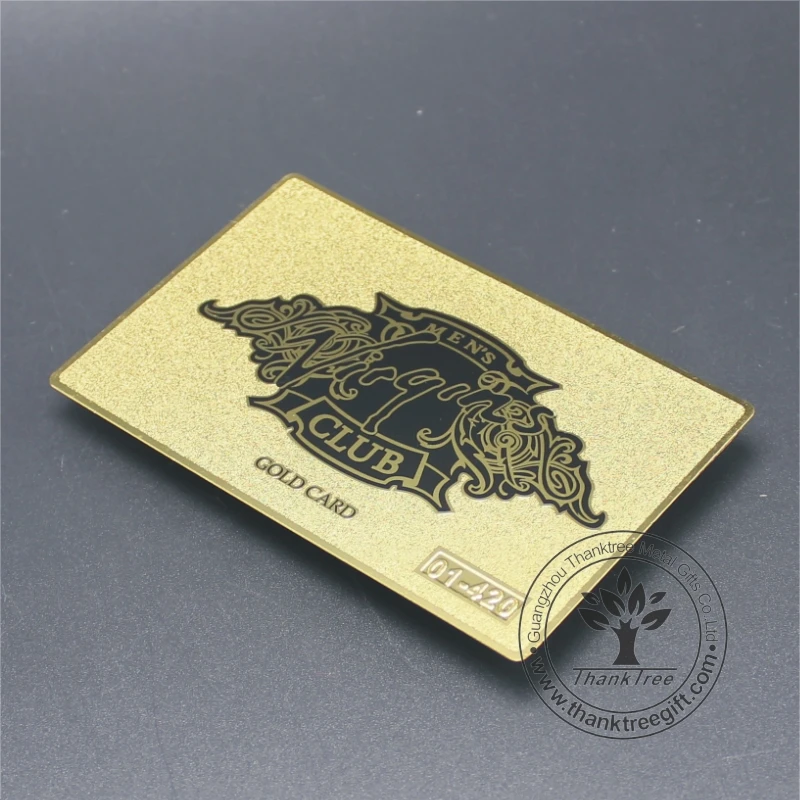 
Thanktree cheap custom gold plated metal nameplate with black letter printing 