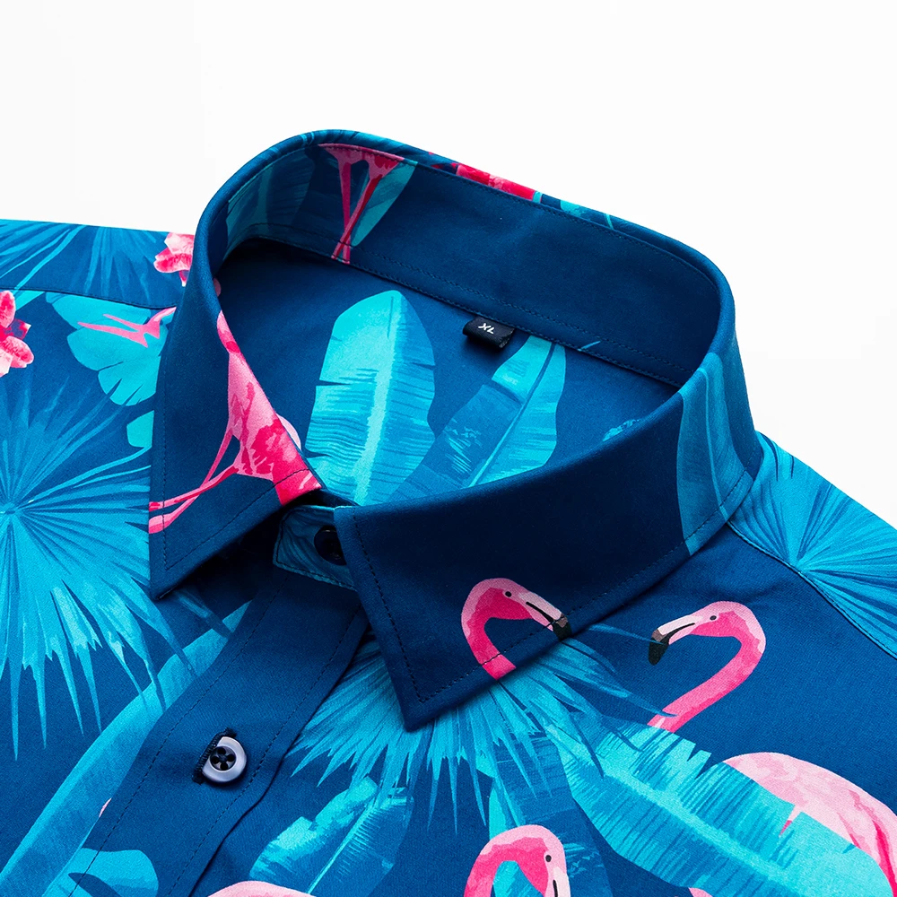 Mens Digital Printed Pattern Wholesale Shirt Plus Size Beach Hawaiian Silk Shirts For Men Custom