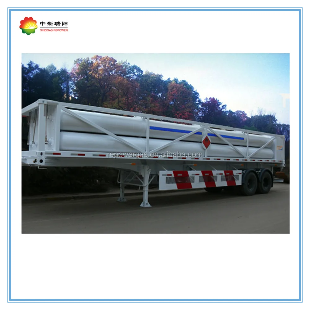 
China manufactured BV certificate 3 axle 9 tubes 40ft cng gas tube bundle skid mounted container 