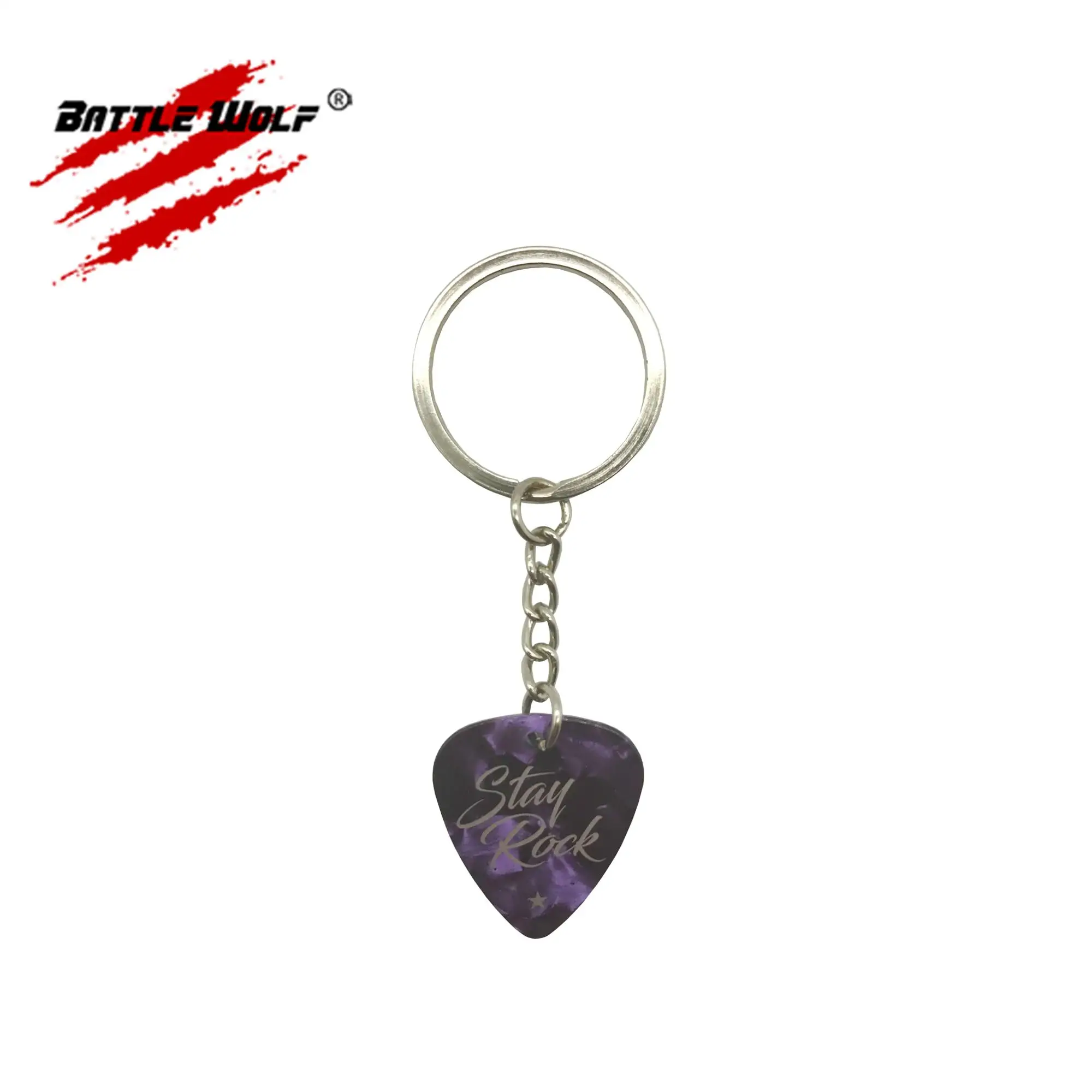 Hot Sell Custom Design Guitar Pick Keychain