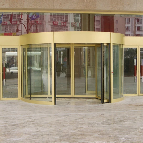 New design aluminum alloy rotating glass doors for hotel building