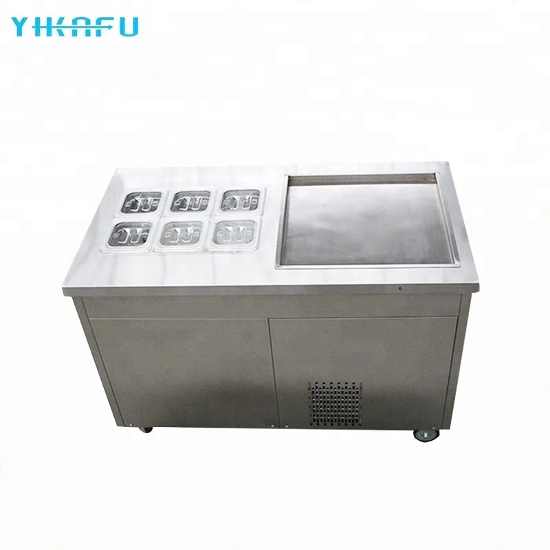 China supplier  commercial ice roll cream machine with freezer