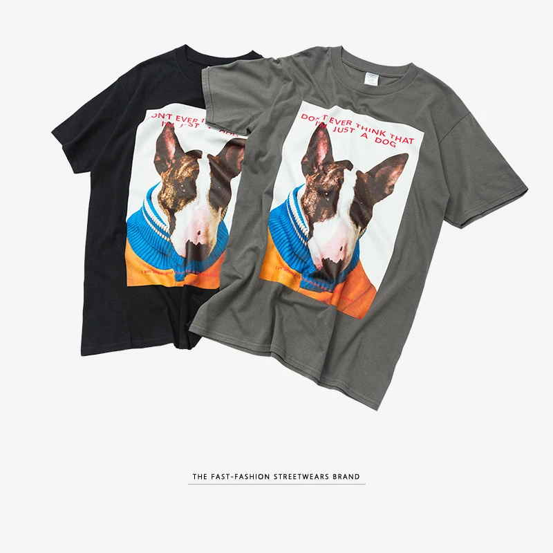 
2021 OEM ODM Custom Cotton Dog Custom Printed Men Slogan T-shirt 