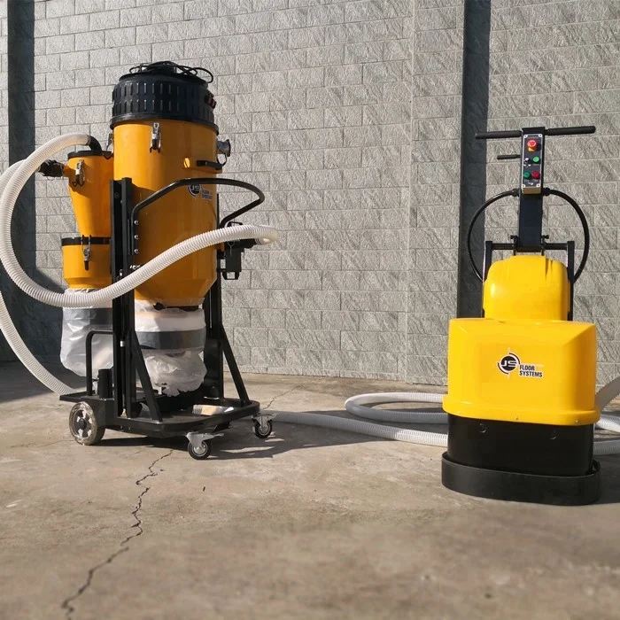concrete floor grinder with pre-separator vacuum cleaner