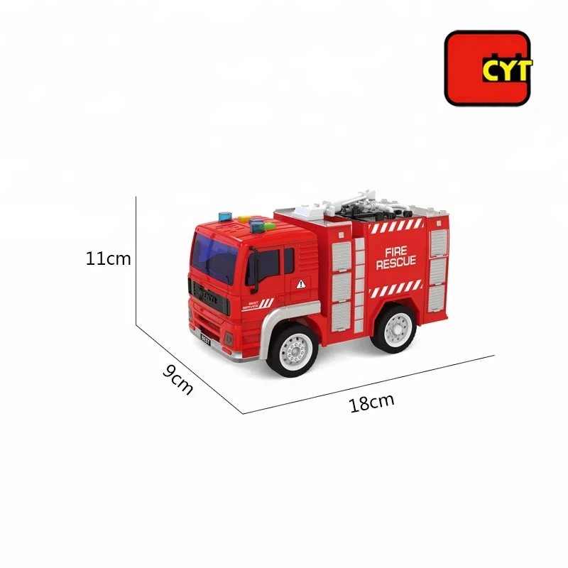 1:20 model children friction truck fire engine inertia car toy with lights