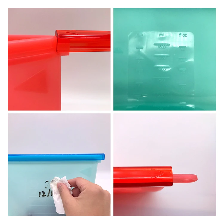 Factory price silicone bag reusable silicone storage bag 500ml 1000ml 1500ml 3000ml 4000ml size silicone food bag for kitchen