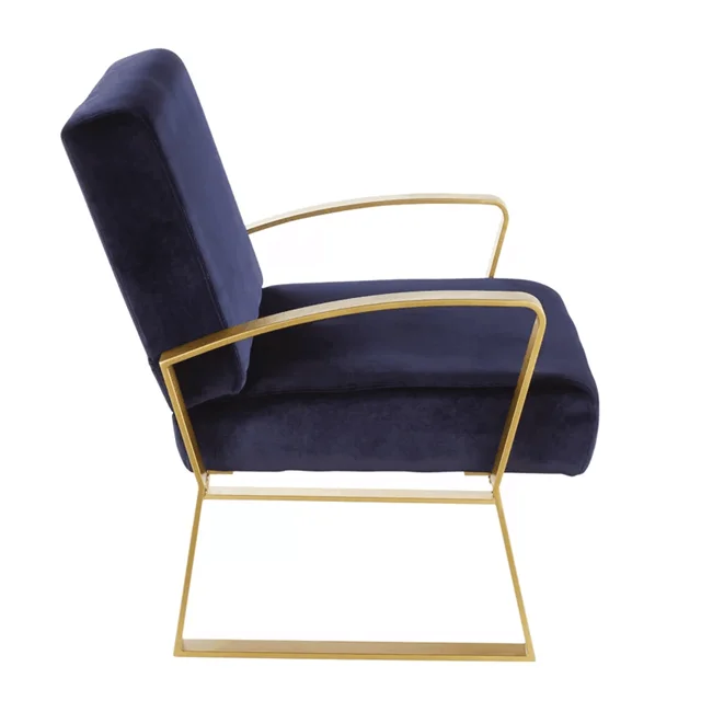 2020 Hot sell Henley Modern/Glam Lounge Chair in Gold Metal with Royal Blue Velvet home furniture sofa living room armchair
