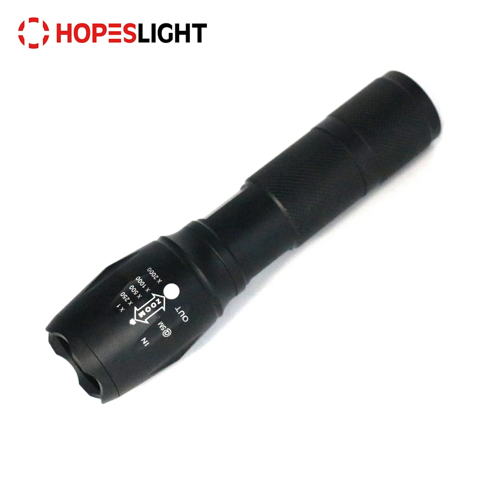 Wholesale Aluminum Zoomable Waterproof 18650 Battery XML T6 Tactical LED Flashlight with Power Bank
